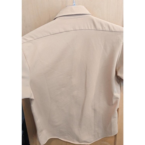 Vintage Parliament Short Sleeve Button Down Polyester Large 16 16.5 PIN HOLED - Picture 2 of 6